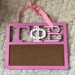 Gamma Phi Beta hanging cork board